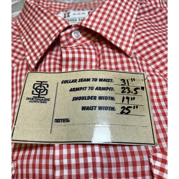 HbarC VTG California Western Pearl Snap Shirt Mens Size 17.5 34 Made in USA - Picture 7 of 10